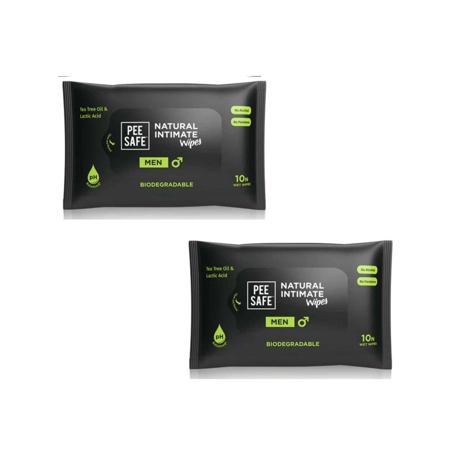 Pee Safe Intimate Wet Wipes 10 Pieces Men (Pack of 2)