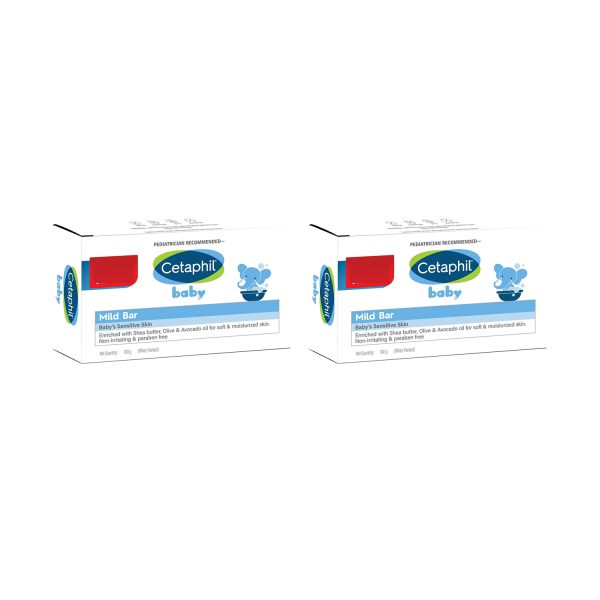 Cetaphil Baby Mild Bar 100gm Kids Soap for Bath (Pack of 2)