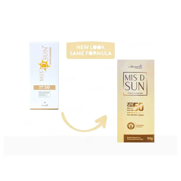 MIS D Sun Tinted Sunscreen Lotion SPF 50
