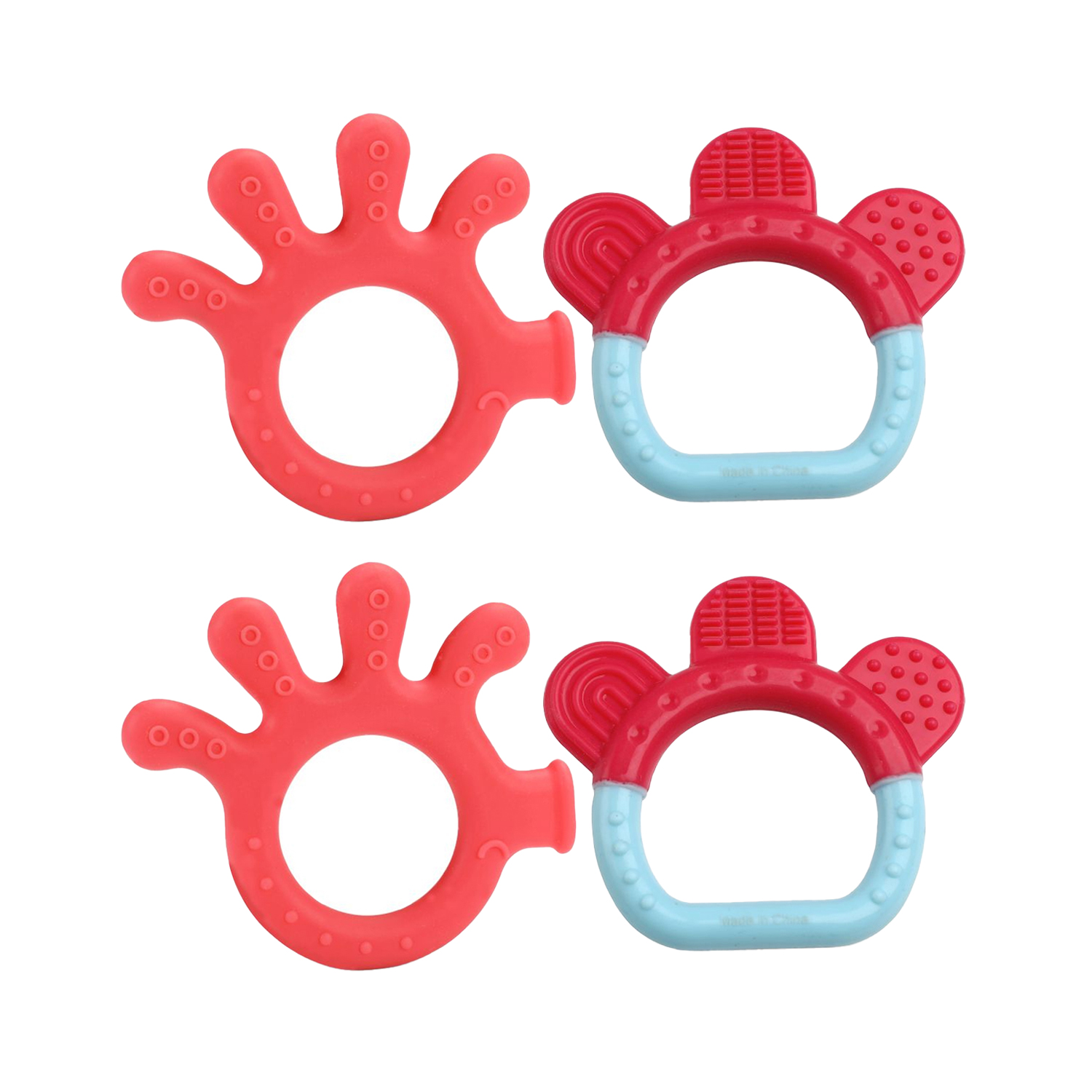 LuvLap Baby Silicone Teether Finger and Ring Design (Pack of 2)