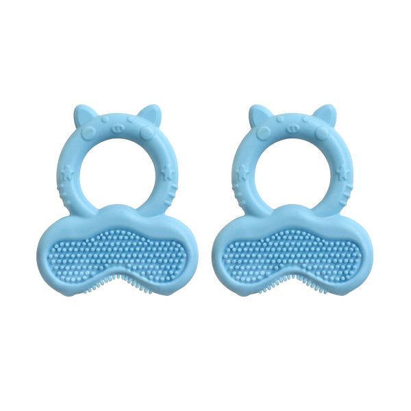 LuvLap Silicone Baby Teether (Bristle) (Pack of 2)