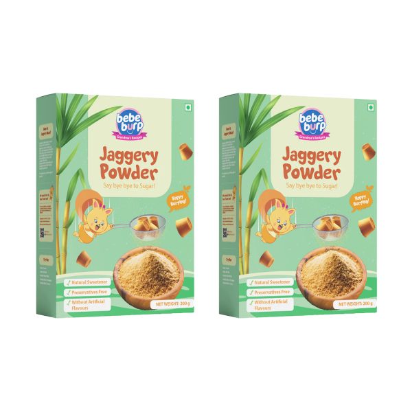 Bebe Burp Jaggery Powder Healthy Sugar Substitute - 200g (Pack of 2) Bebe Burp Jaggery Powder Healthy Sugar Substitute - 200g (Pack of 2)