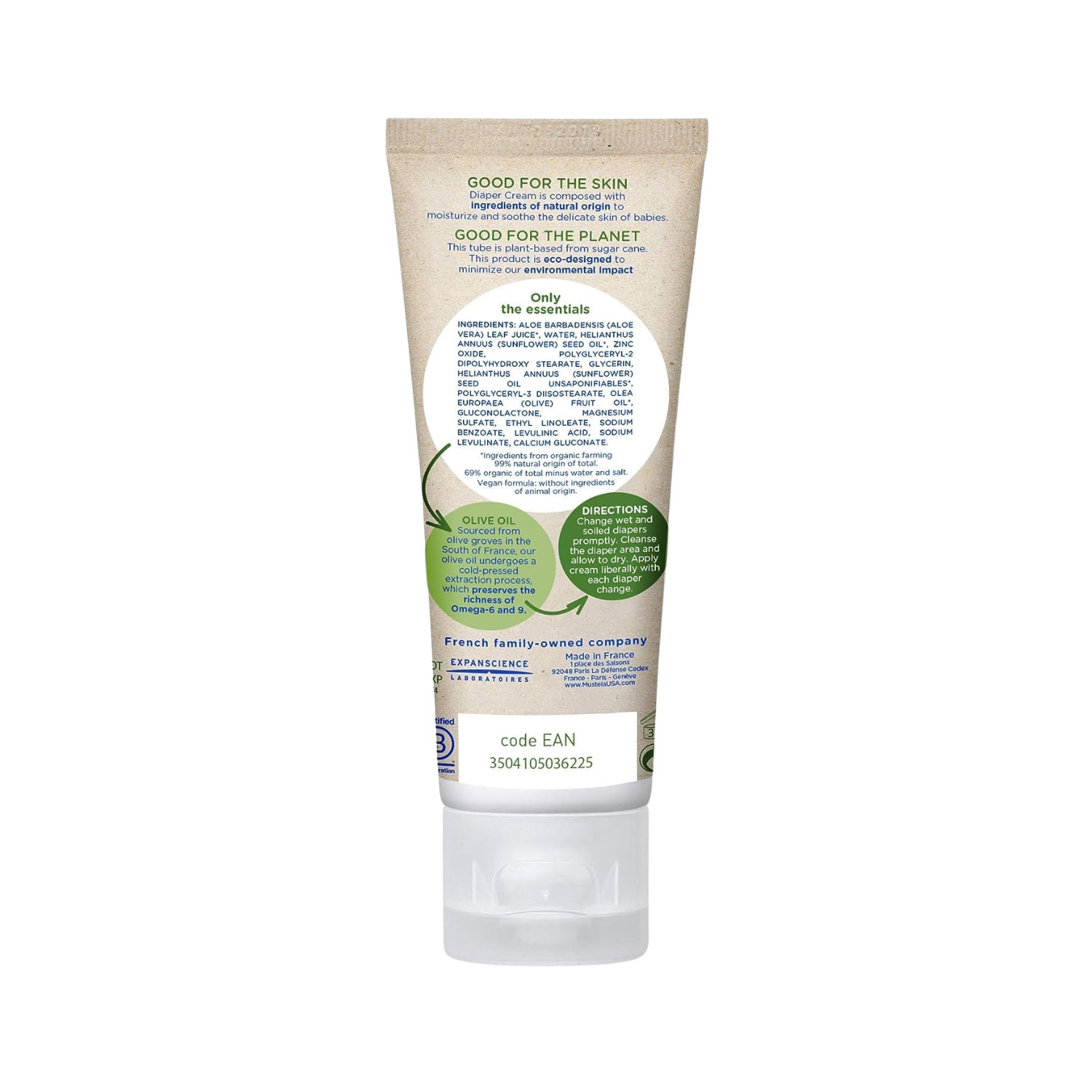 Mustela-Baby-Natural-Diaper-Cream—Fragrance-Free,-Vegan-&-EWG-Verified,-with-Olive-Oil,-Aloe-Vera-&-Sunflower-Oil—Soothes,-Protects,-Reduces-Redness-(75ml)-2