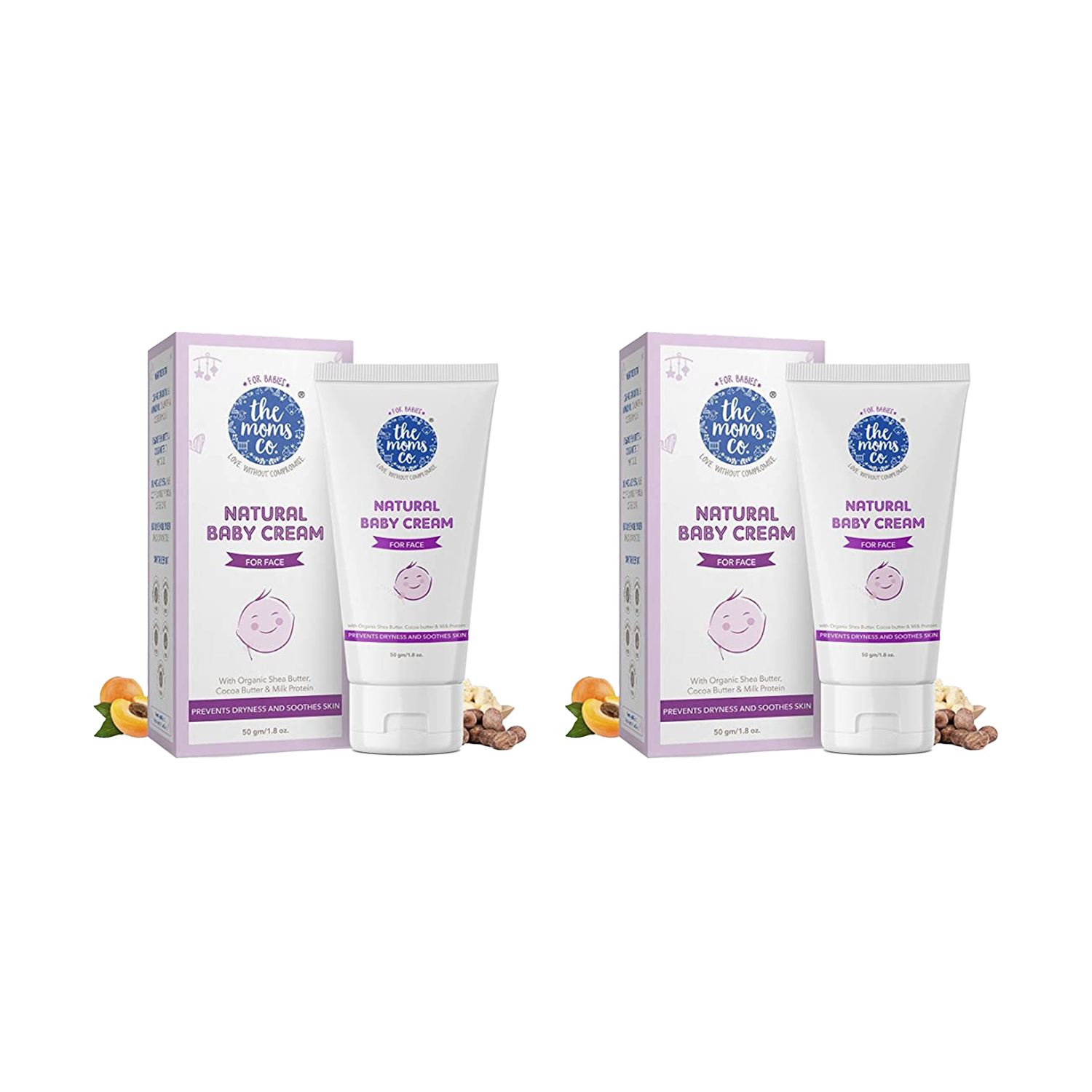 The Mom’s & Co Natural Baby Cream for Face 50ml (Pack of 2)