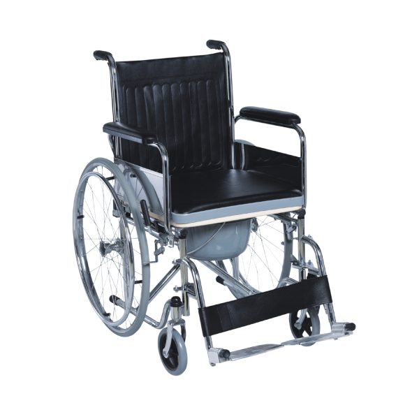 Healthshine WC Chrome Commode Foldable Wheelchair HS 609
