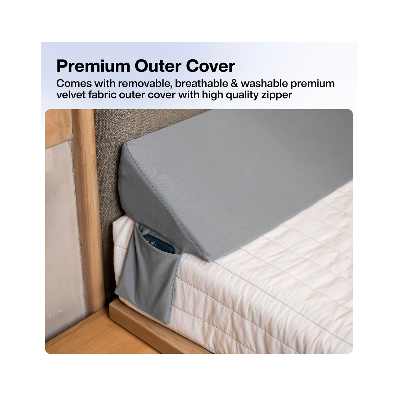 Fovera Headboard Gap Pillow (Grey) Queen