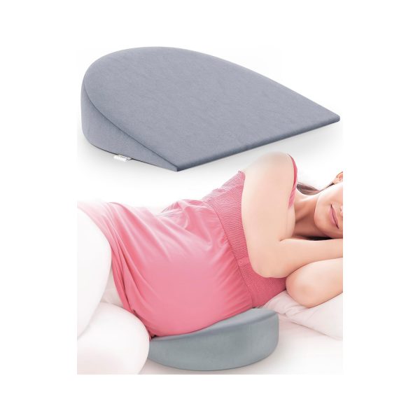 Fovera Cool Gel Memory Foam Pregnancy Pillow (Velvet Grey)
