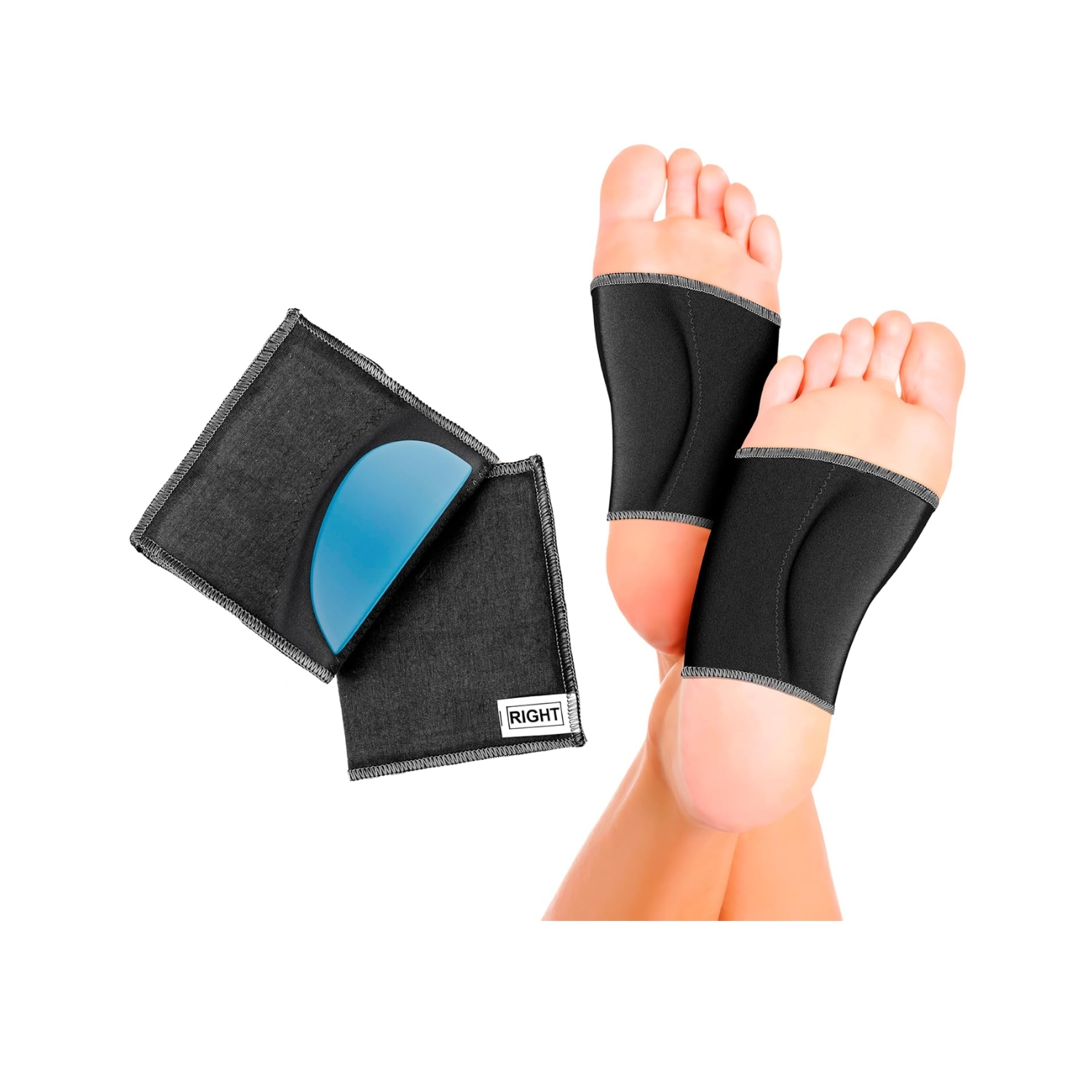 Fovera Plantar Fasciitis Arch Support Sleeves Black