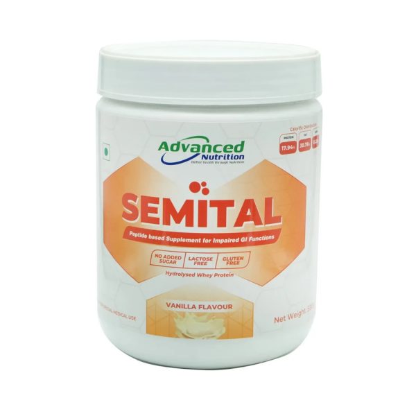 Semital Peptide based Supplement for Impaired GI Functions Vanilla Flavour 500g (Refill Pack)