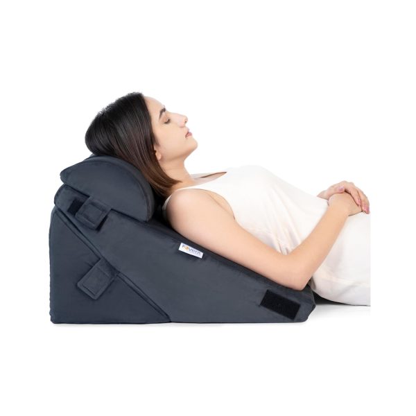 Fovera Acid Reflux Positioner with Head Support (Velvet Dark Grey) Fovera Acid Reflux Positioner with Head Support (Velvet Dark Grey)