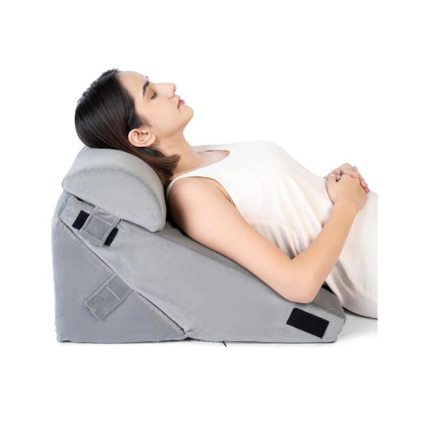 Fovera Acid Reflux Positioner with Head Support (Velvet Grey) Fovera Acid Reflux Positioner with Head Support (Velvet Grey)