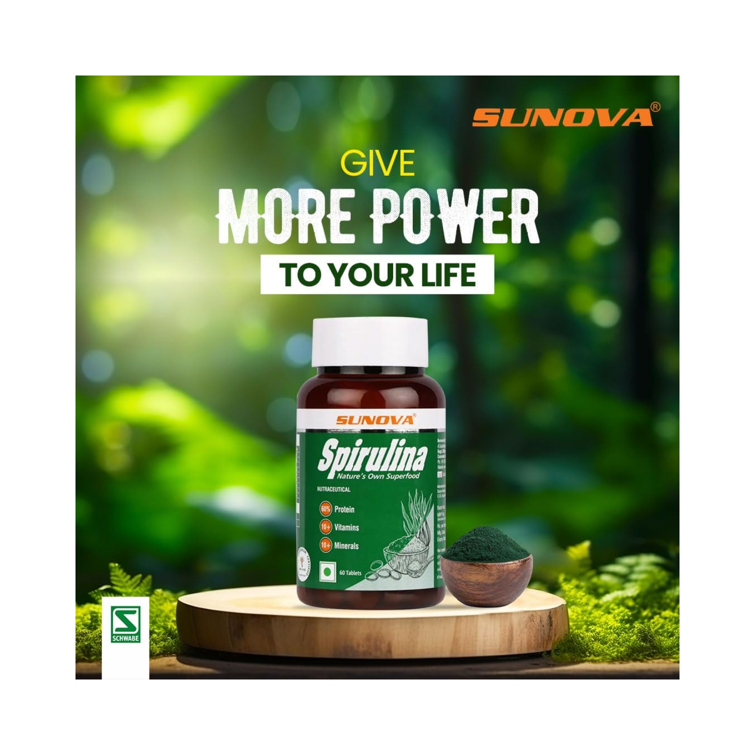 SUNOVA Organic Spirulina, Multicolour, 60 Count, Pack Of 2 – Capsule (3)