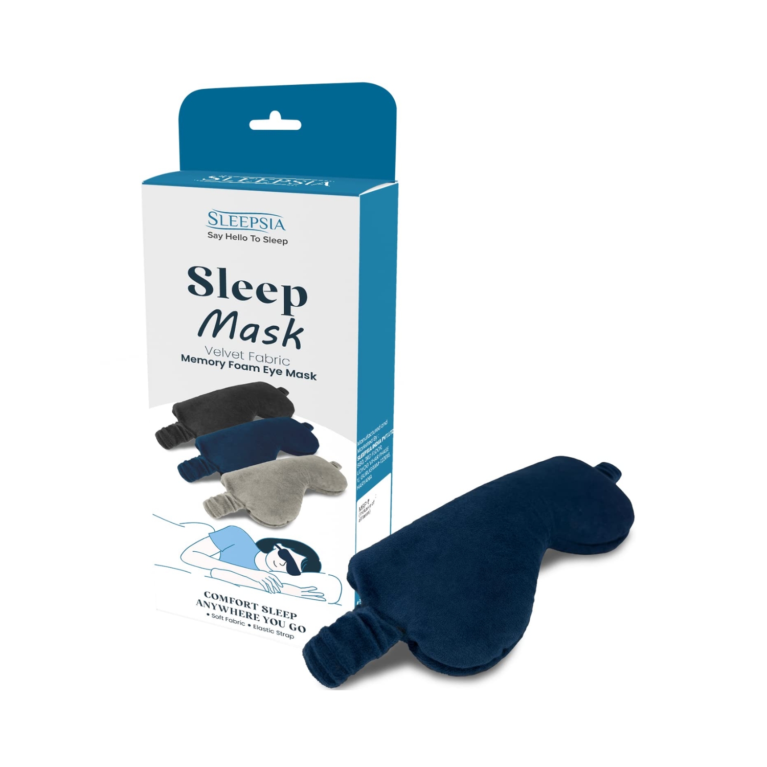 Sleepsia Velvet Fabric Memory Foam Sleeping Eye Mask