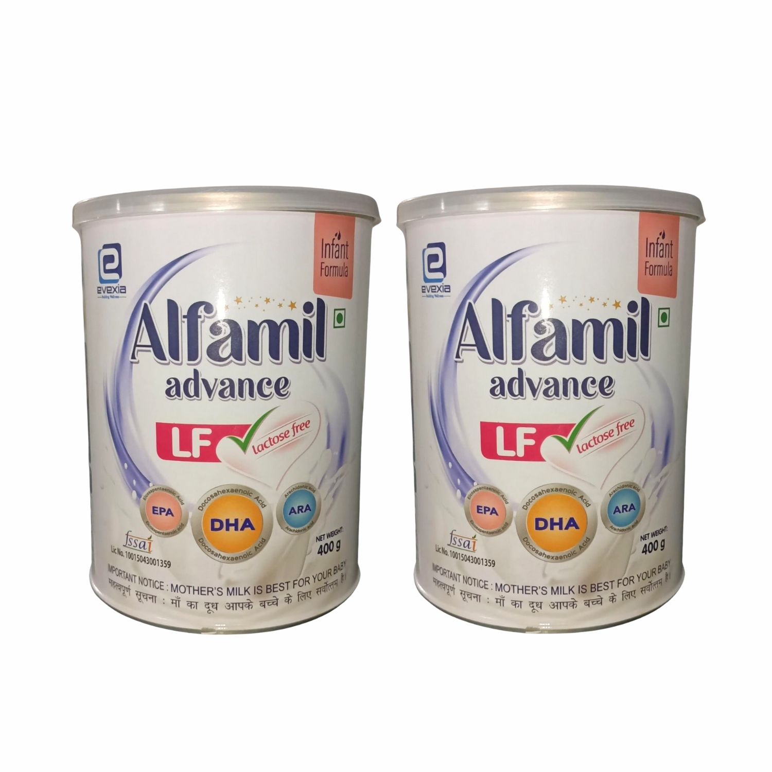 Evexia Alfamil Advance Infant Formula LF 400g (Pack of 2)