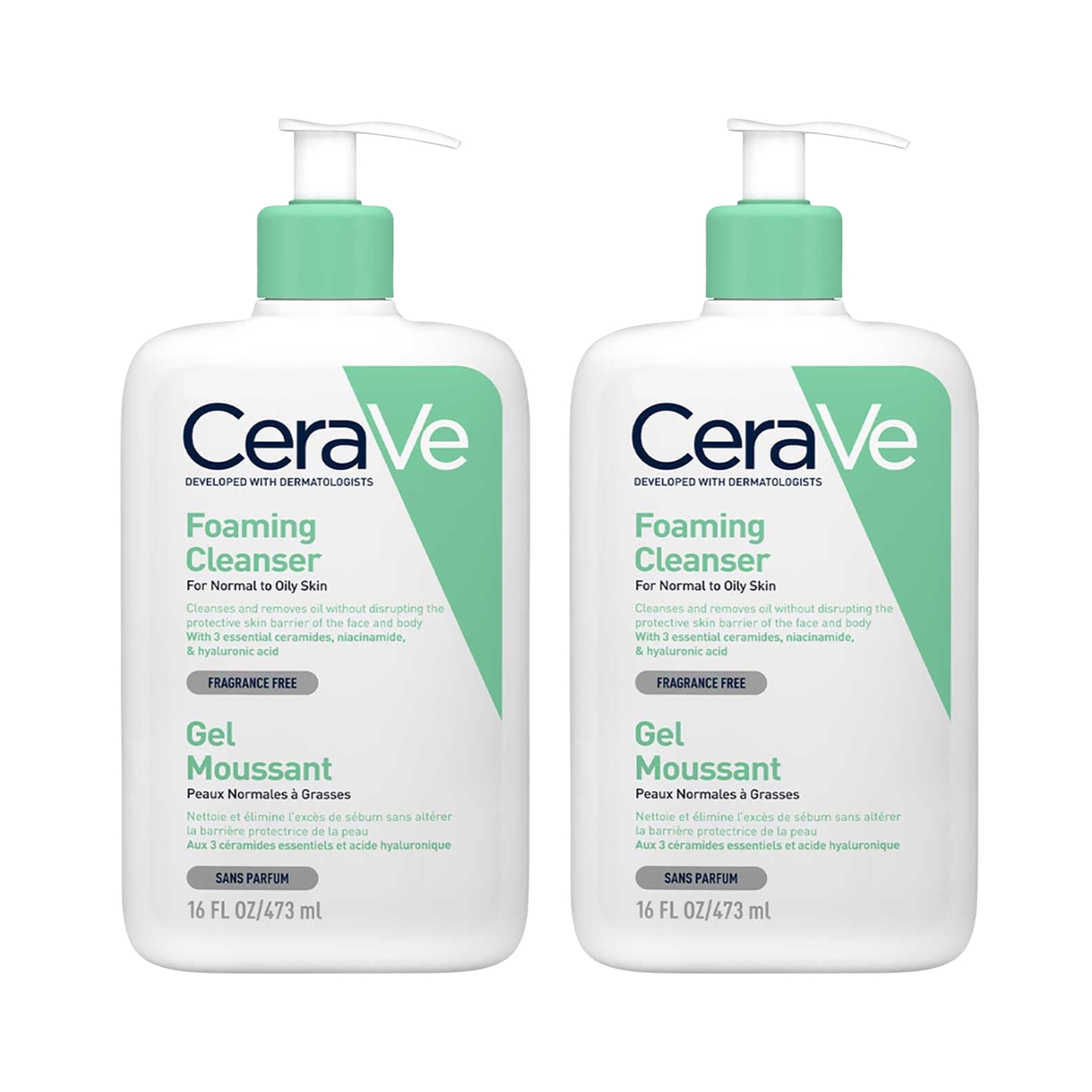 CeraVe Foaming Cleanser 473 ml (Pack of 2)