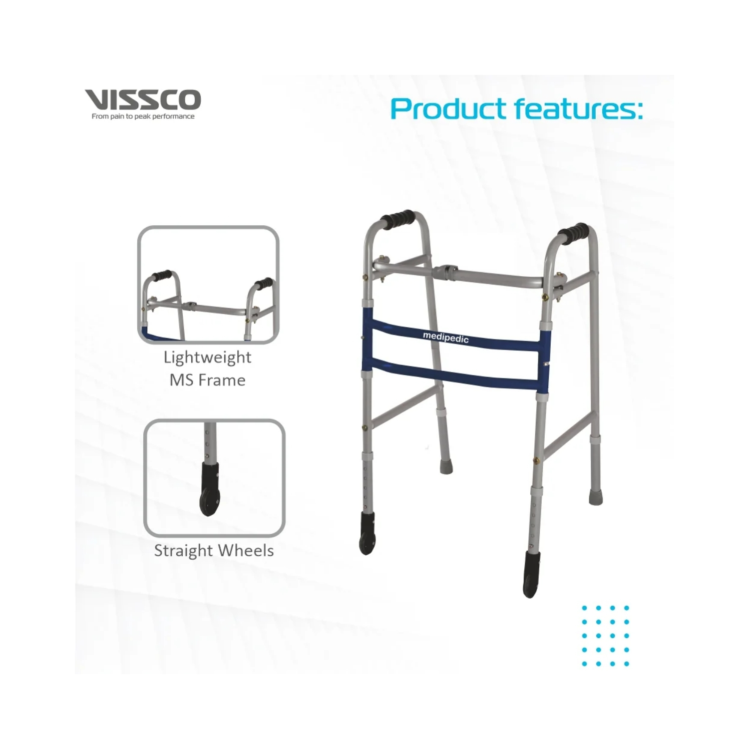 Medipedic Walker with Straight Castor (4)