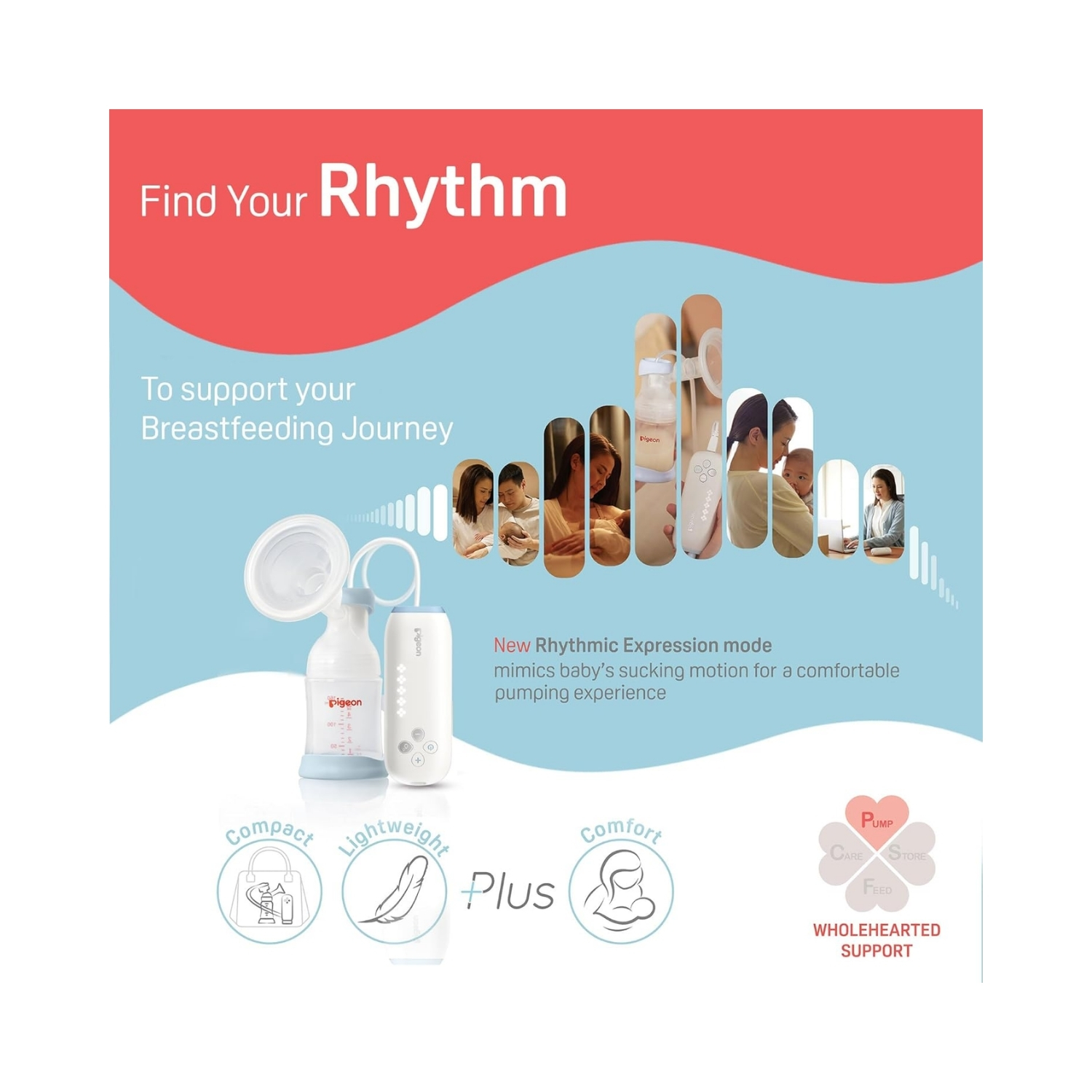Pigeon Gomini Plus Electric Breast Pump Single with Wide Neck (2)