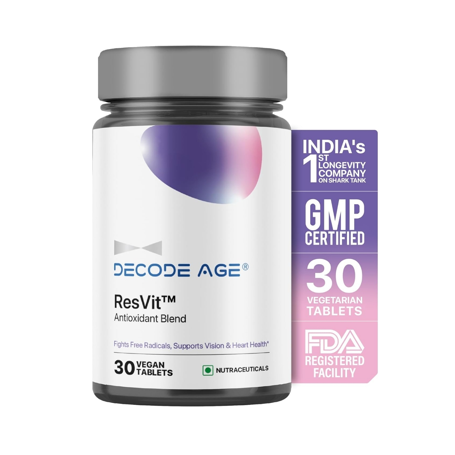 Decode Age ResVit Antioxidant Vegan Capsules (30 Nos)