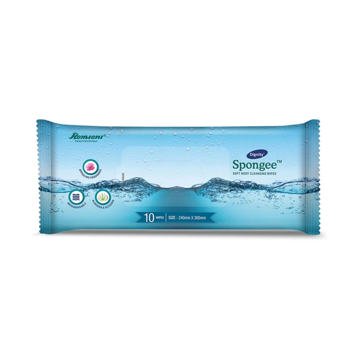 Romsons Dignity Spongee Soft Body Cleansing Wipes