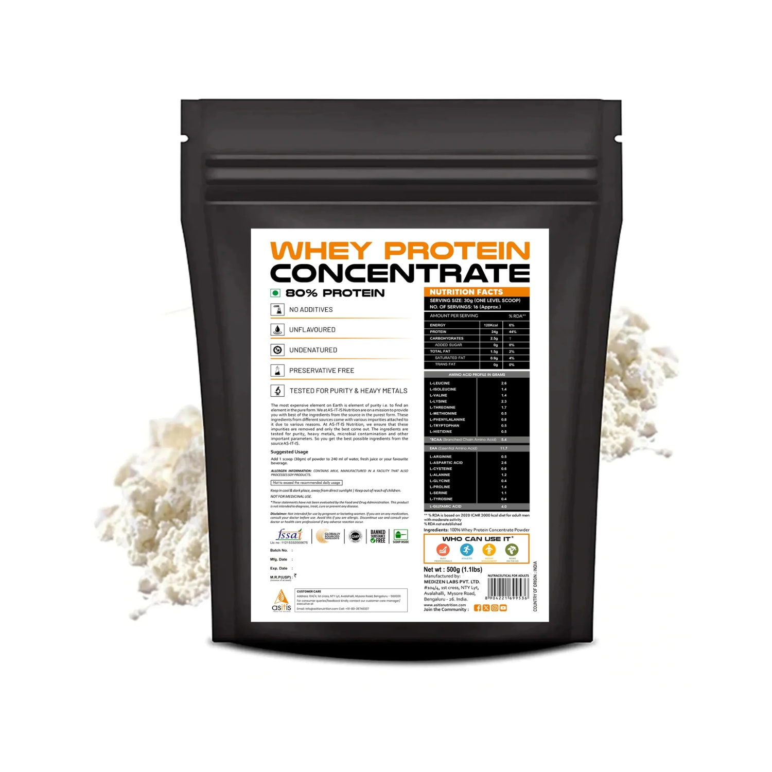 ASITIS Whey Protein Concentrate 80% (500g) (2)