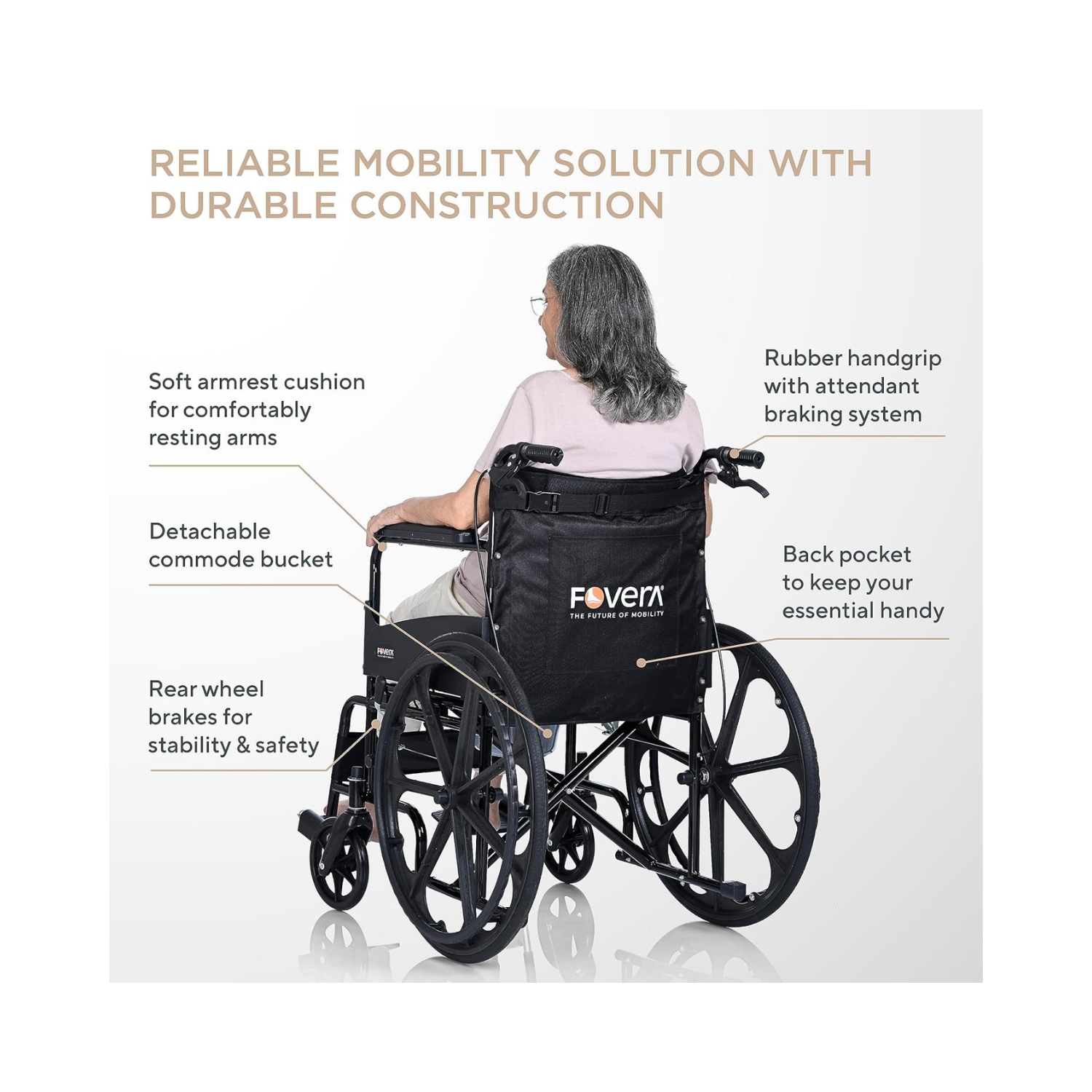 FOVERA 3 in 1 Foldable Wheelchair (3)