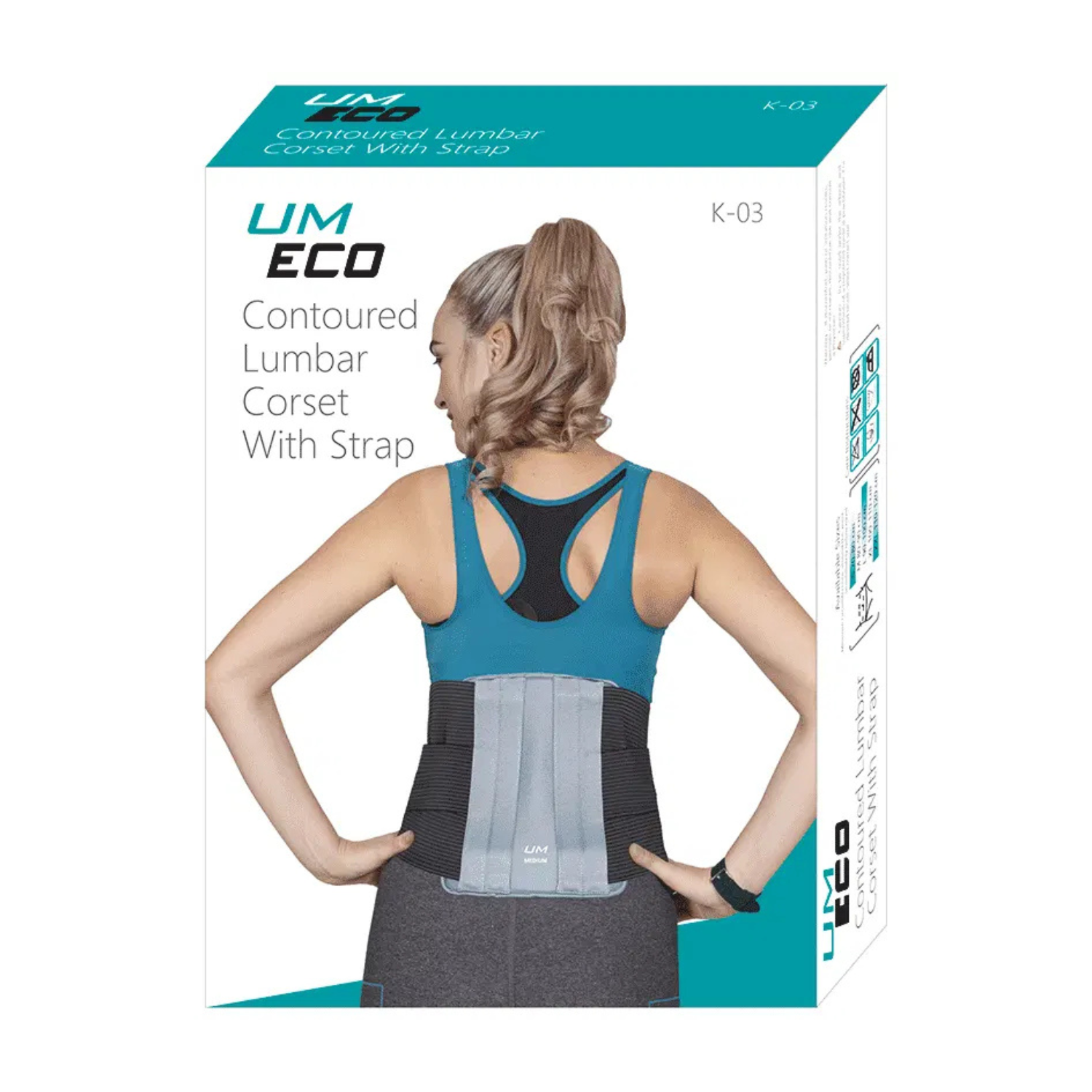 United Medicare Eco Contoured Lumbar Corset with Strap K-03
