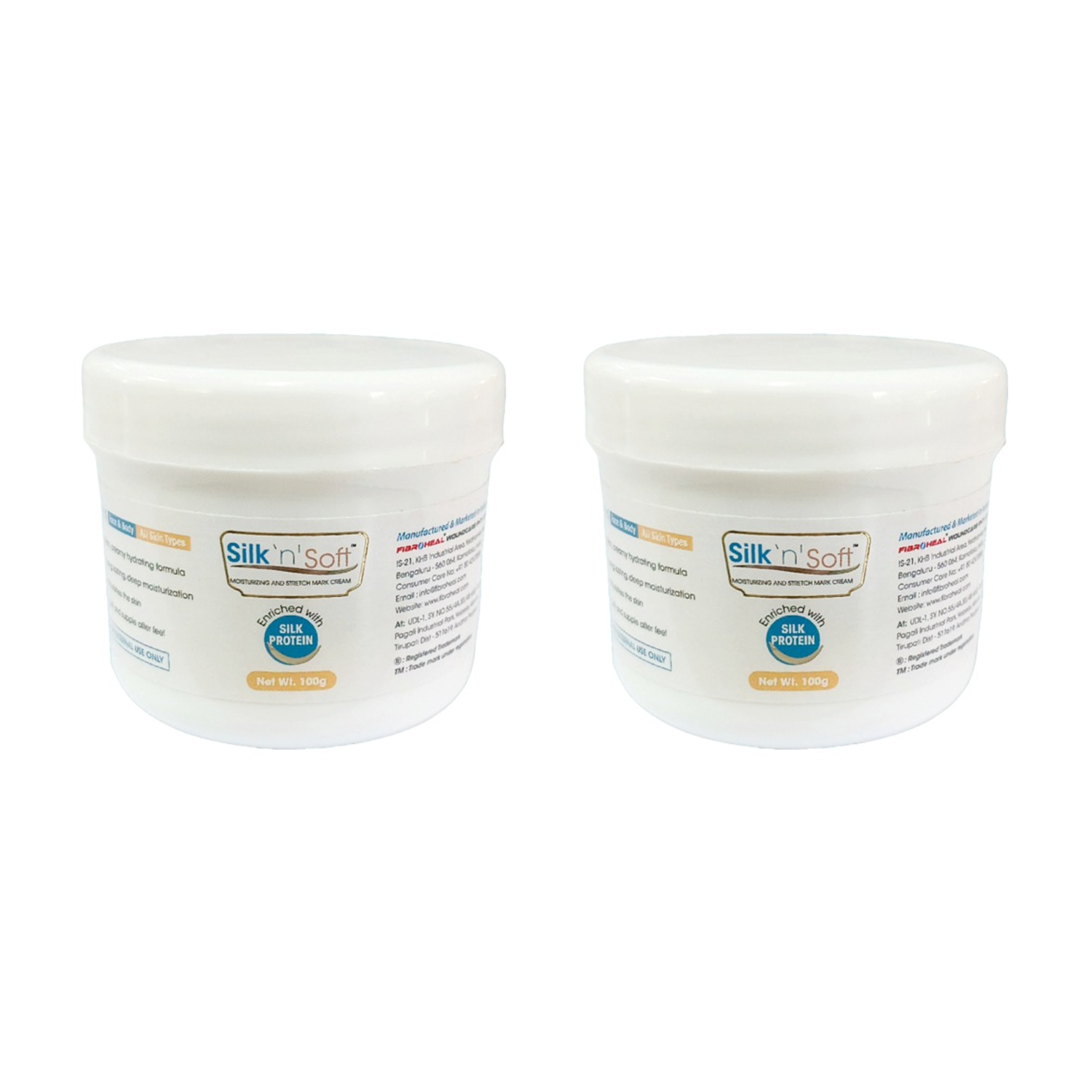 Fibroheal Silk and Soft Moisturizing Cream (100 ml) Pack of 2