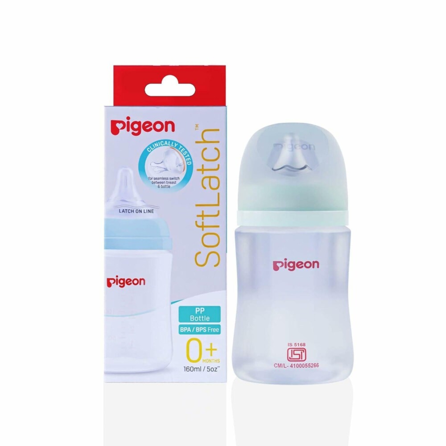 Pigeon Wide Neck PP Nursing Bottle and Nipple 160 ml