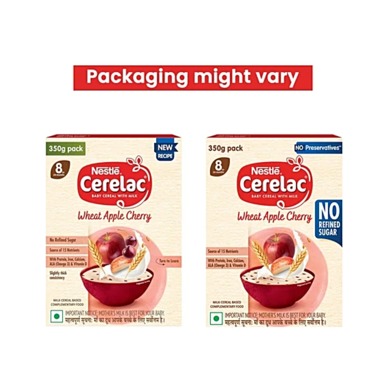 Nestle Cerelac Wheat Apple Cherry Baby Cereal With Milk For 8 to 24 Months, 350 g (3)