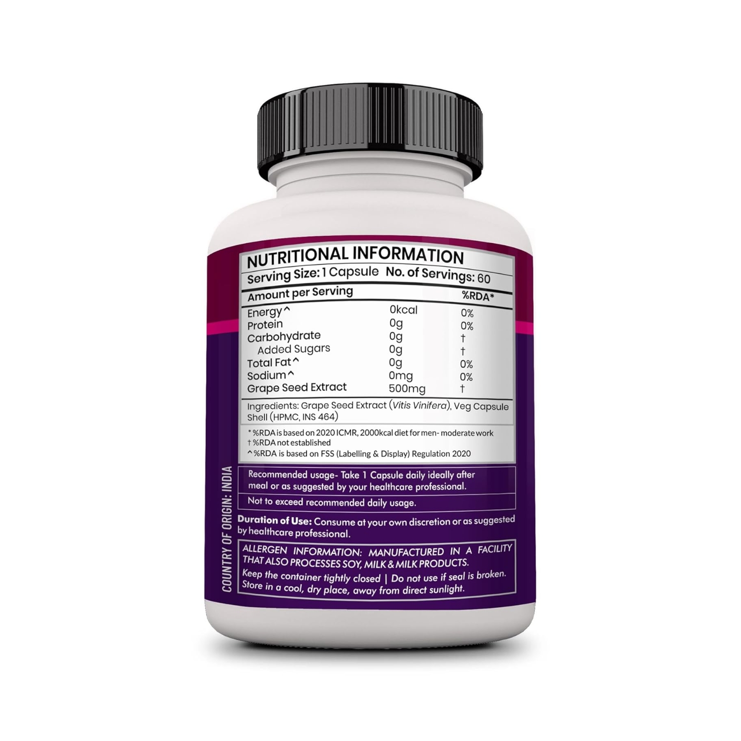 Zenith Nutrition Grape Seed Extract 500mg – 60 capsules (2)