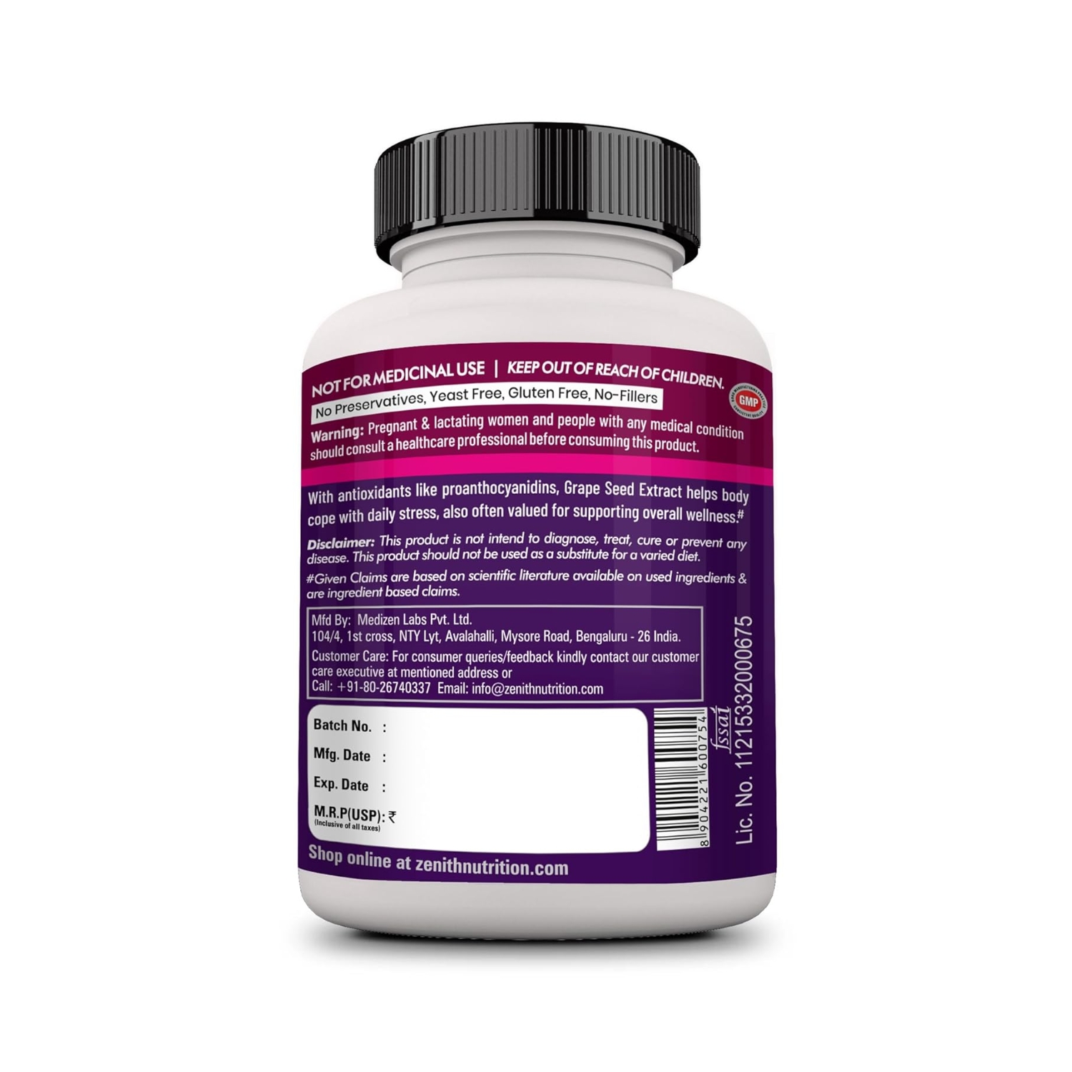 Zenith Nutrition Grape Seed Extract 500mg – 60 capsules (3)