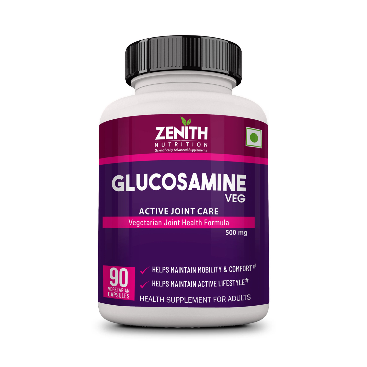 Zenith Nutrition Vegan Glucosamine Capsules 500 mg (90 Capsules)