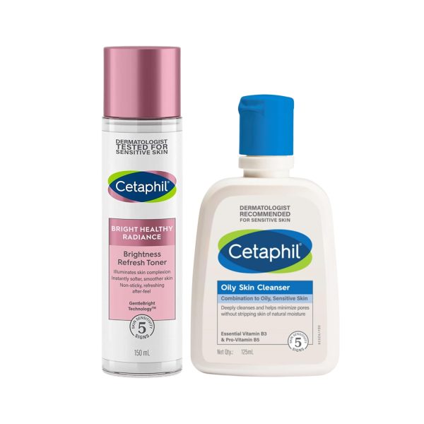 Cetaphil Bright Healthy Radiance Brightness Refresh Toner 150 ml + Cetaphil Oily Skin Cleanser – 125ml