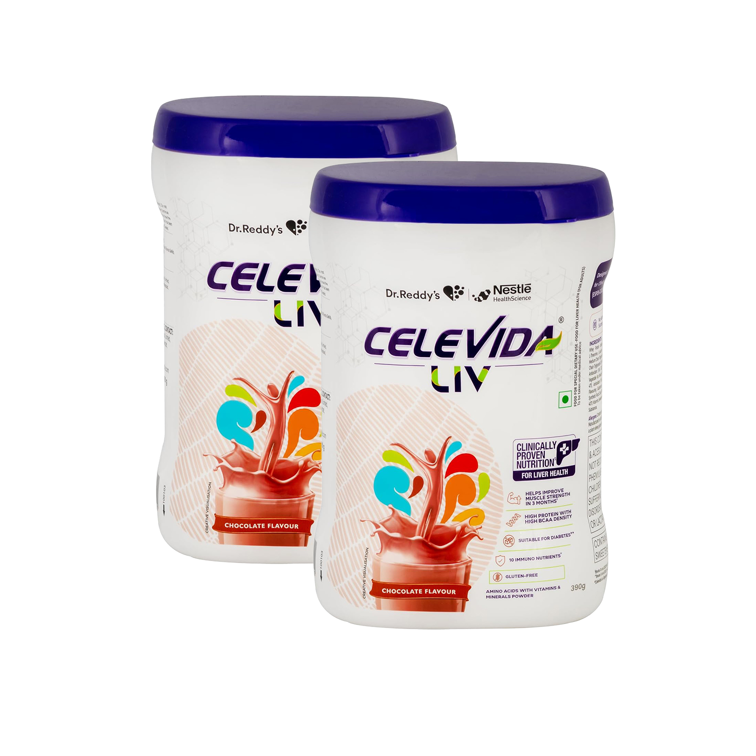 Celevida LIV Chocolate Powder 390g (Pack of 2)