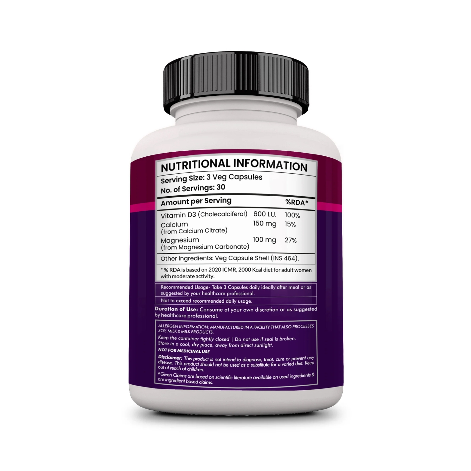 Calcium Magnesium & Vitamin D – 90 Veg caps (2)