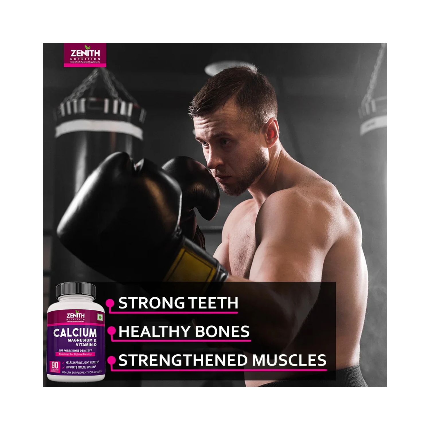 Calcium Magnesium & Vitamin D – 90 Veg caps (4)