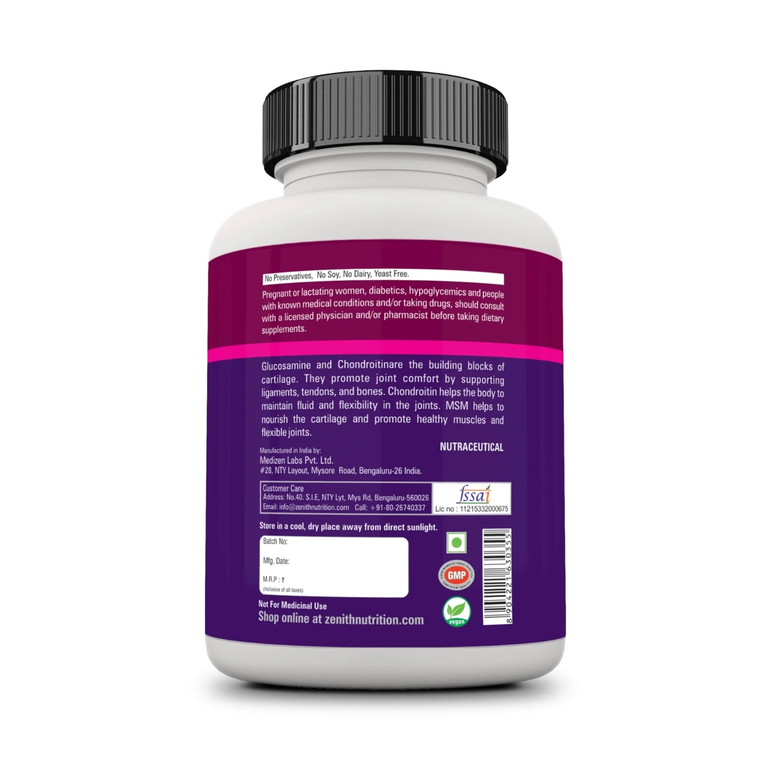 Joint Expert Glucosamine Chondroitin with MSM – 120 Veg Caps (3)