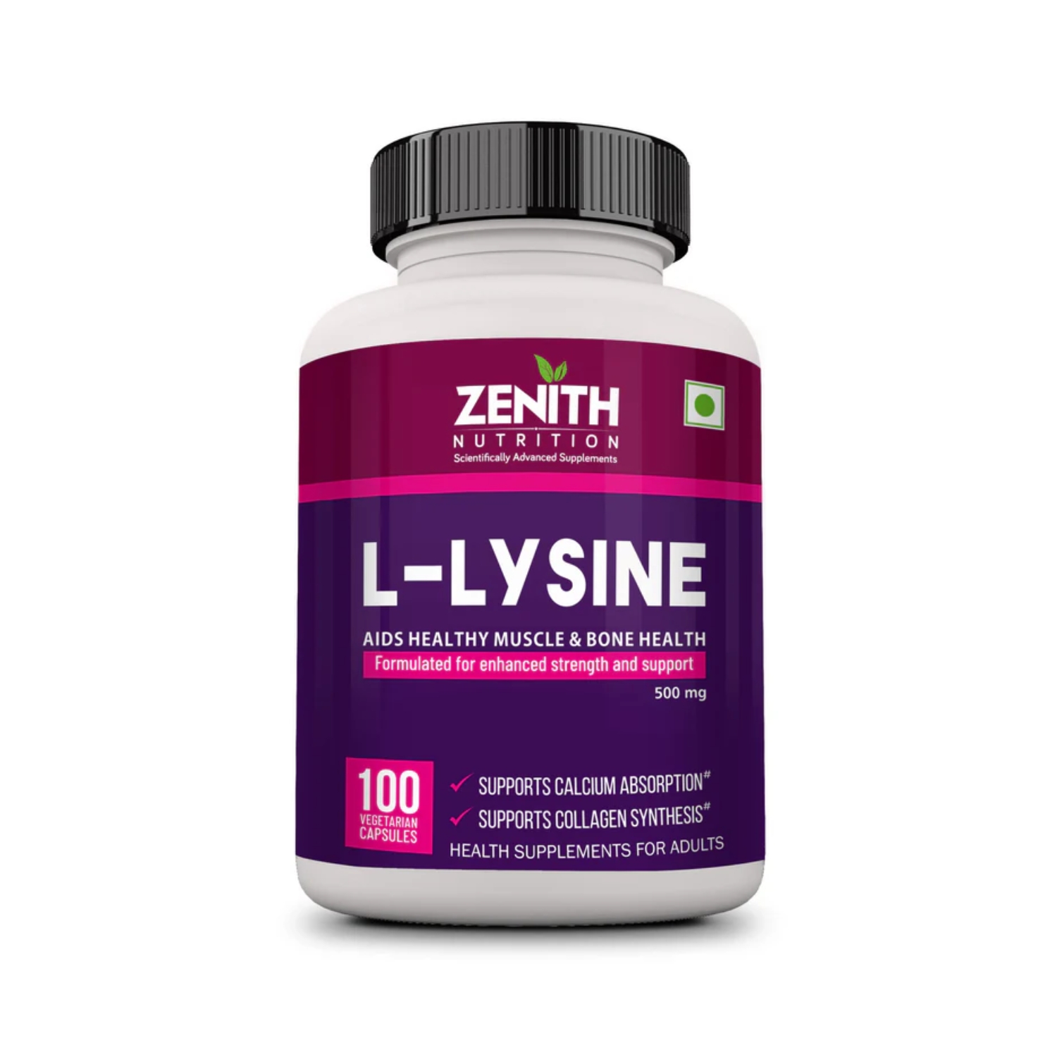 Zenith Nutrition L-Lysine 500 mg Capsules (100 Nos)