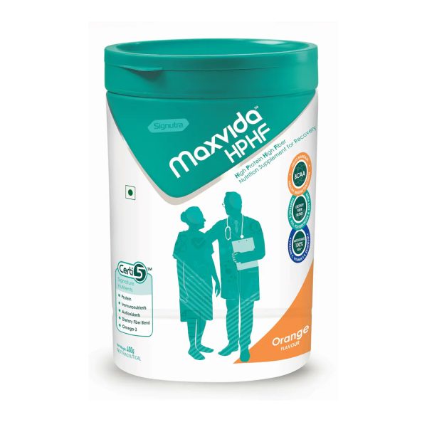 Maxvida High Protein High Fibre – Orange Flavour 400gm Maxvida High Protein High Fibre – Orange Flavour 400gm
