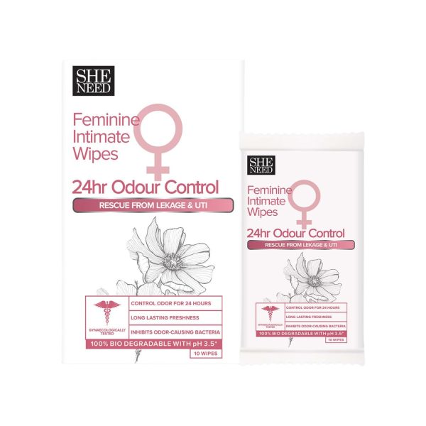 Sheneed Feminine Intimate 10 Wipes Pack of 1