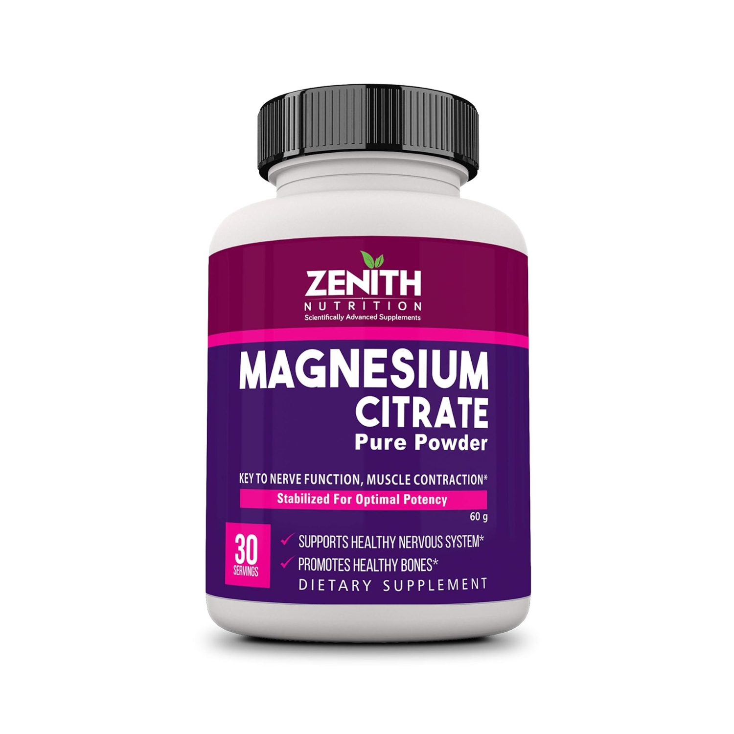Zenith Nutrition Magnesium Citrate Pure Powder (60 g)