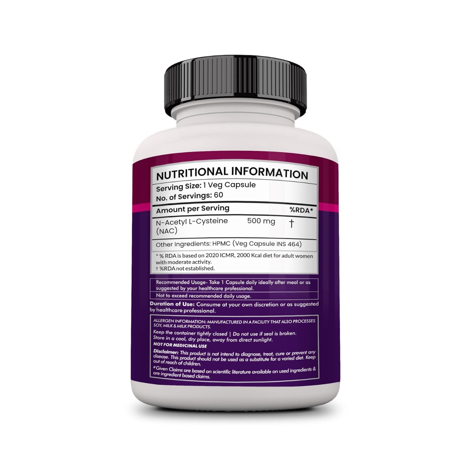 Zenith Nutrition Nac (N-Acetyl L-Cysteine) Liver & Antioxidant Support 500Mg – 60 Veg Capsules (3)