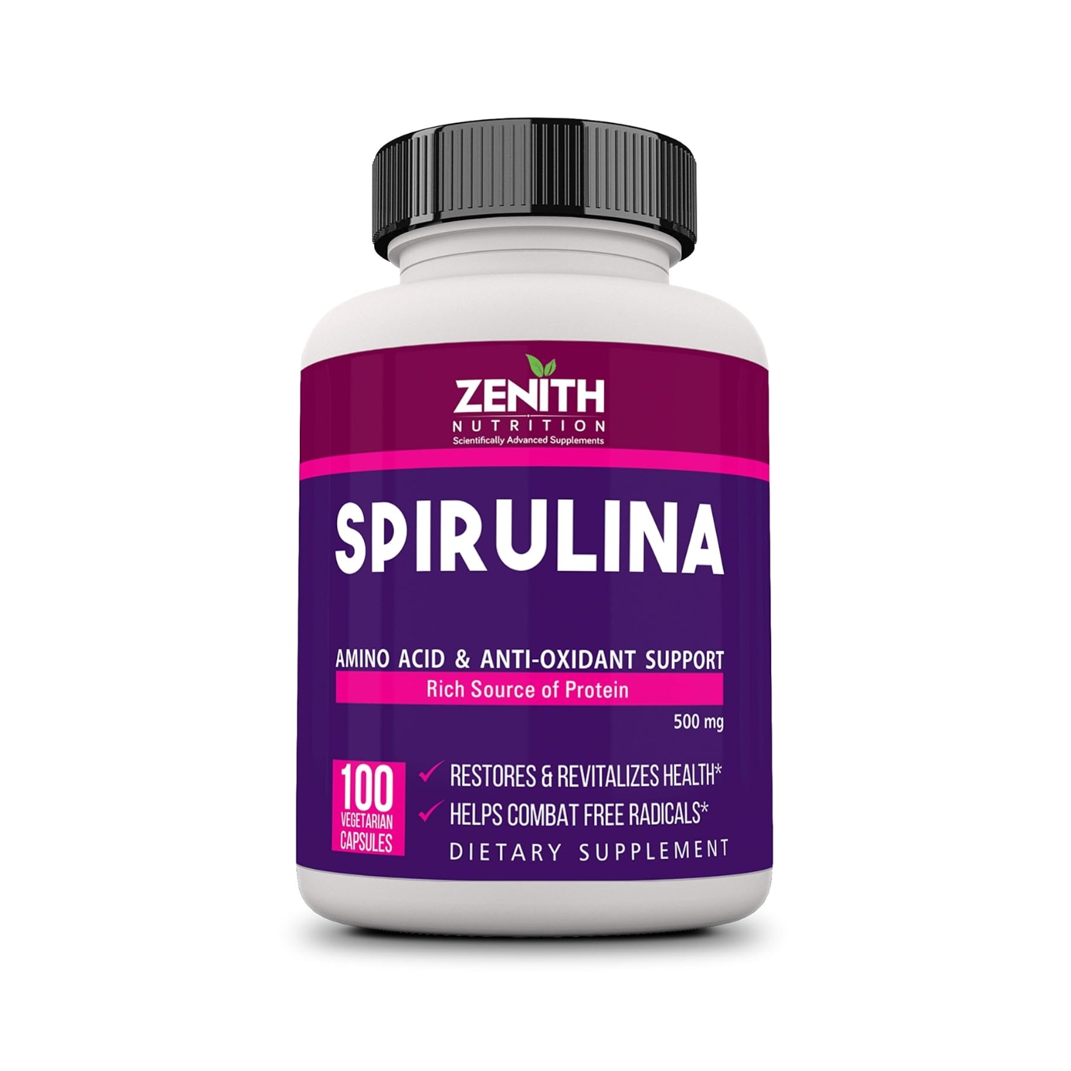 Zenith Spirulina 500mg (100 Capsules)