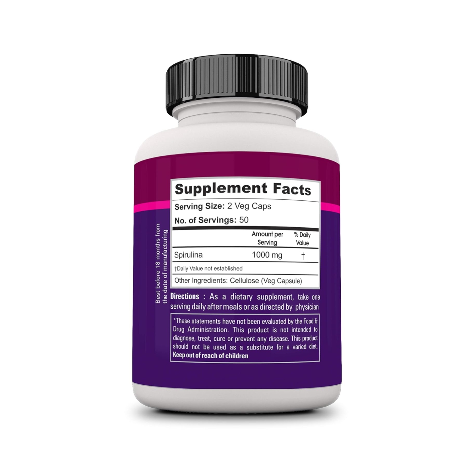 Zenith Nutrition Spirulina 500 mg – 100 Capsules (3) (1)