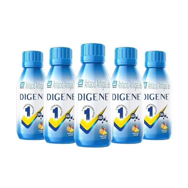 Abbott Digene Antacid Antigas Gel Mixed Fruit Flavour 200ml (Pack of 5) Abbott Digene Antacid Antigas Gel Mixed Fruit Flavour 200ml (Pack of 5)
