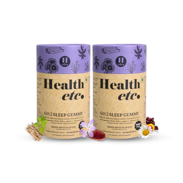 Health etc Go 2 Sleep Gummy (30 Gummies Each) Pack of 2