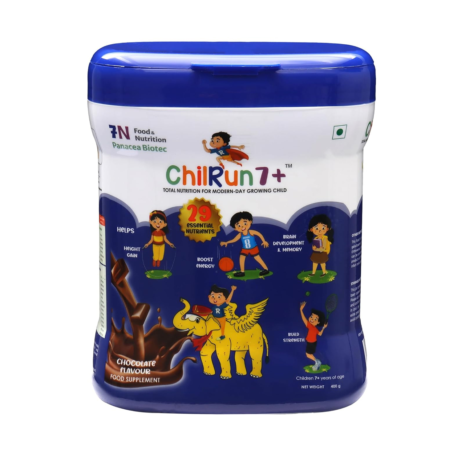 Chilrun 7+ Protein Powder Chocolate Flavour 400g (Jar)