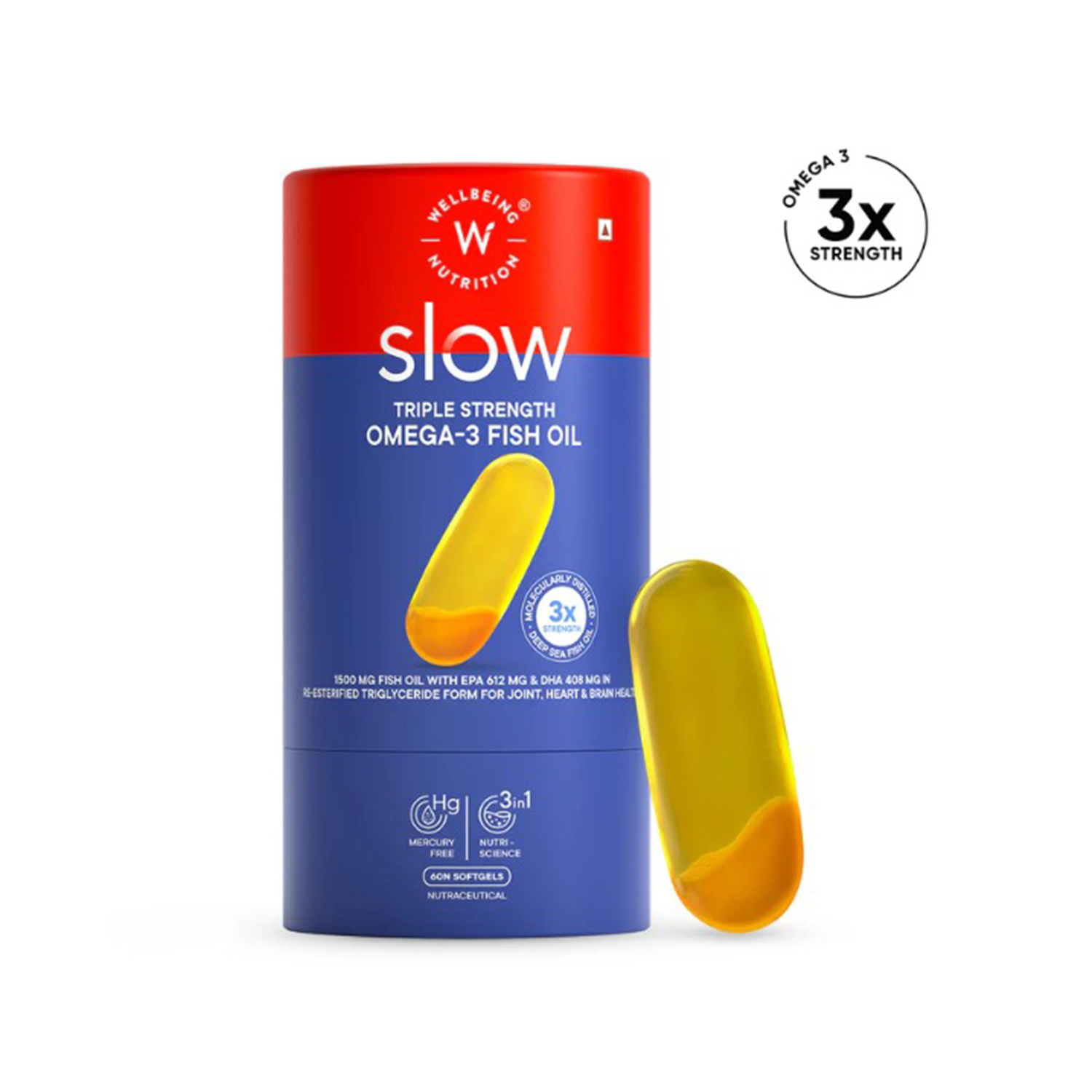 Wellbeing Nutrition Triple Strength Omega 3 – 60 Capsules