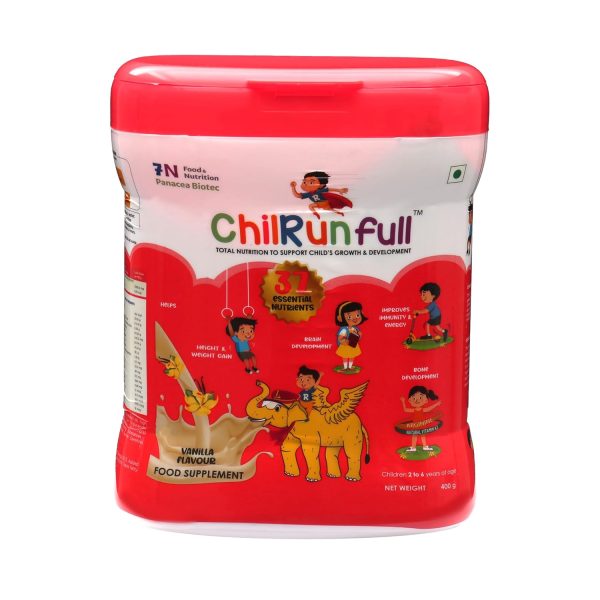 Chilrun Full Protein Powder 2 to 6 Years Vanilla Flavour 400g (Jar)