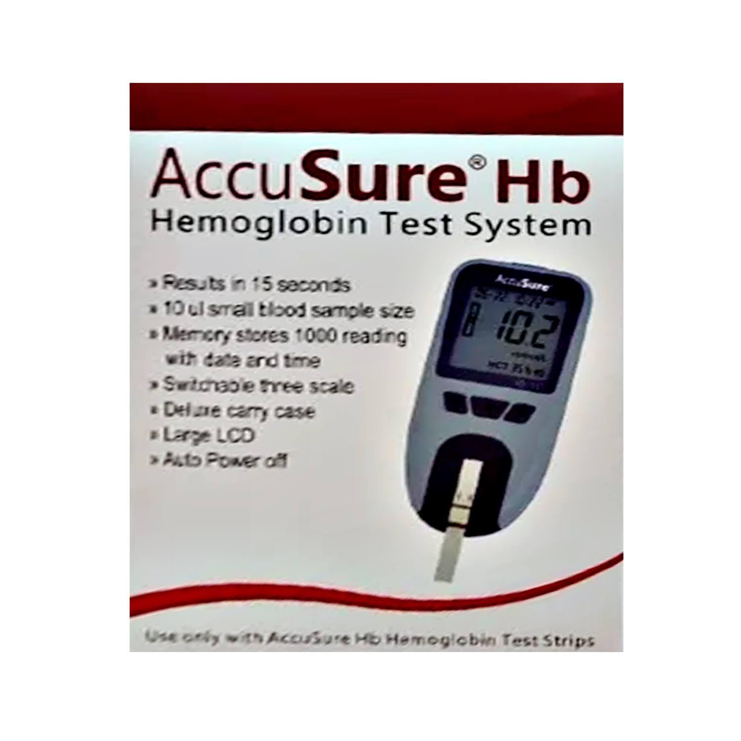 AccuSure HB Hemoglobin Test System with 2×25 Test Strips